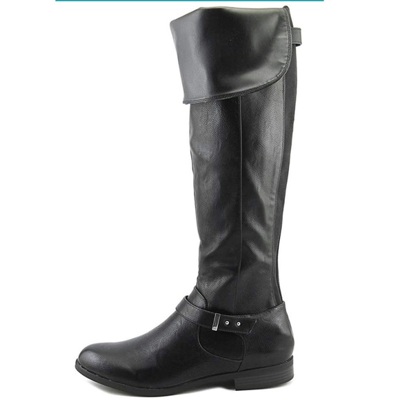 Black Chic Versatile Over The Knee Cuffed Boots - Picture 5 of 5